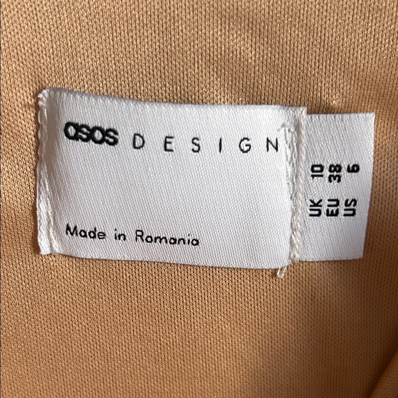 New ASOS Sleeveless Gold Sheen Cowl Neck Ruched Formal Prom Evening Dress - Picture 13 of 16